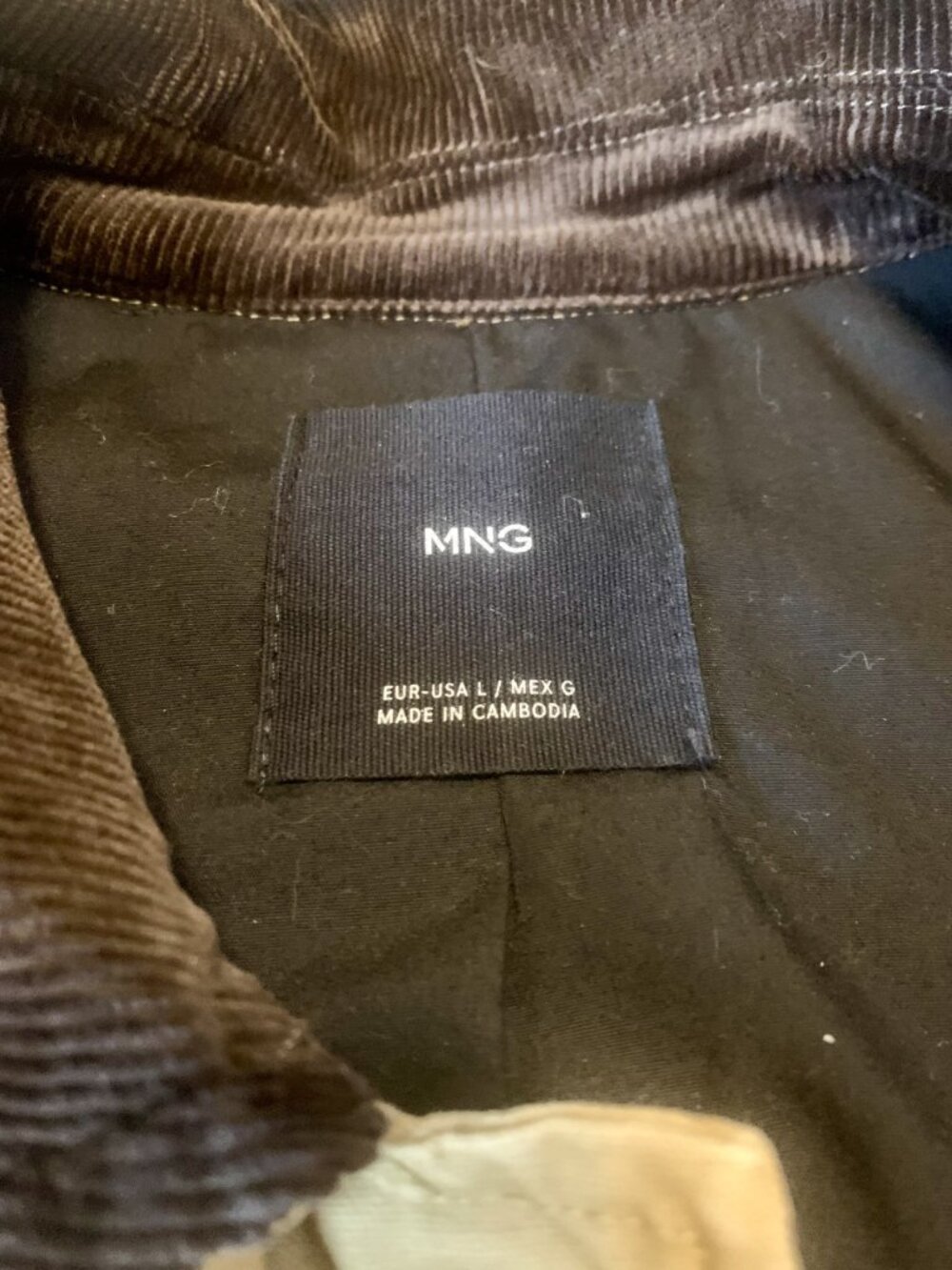 MANGO Corduroy Collar Cotton Canvas Barn Coat Tan L - Picture 9 of 16